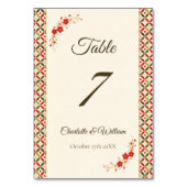 Festive Japanese Blossom Table Number テーブルナンバー (裏面)