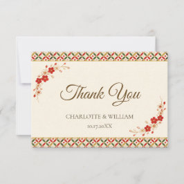 Festive Japanese Blossom Thank You Card サンキューカード