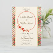 Festive Japanese Blossom Wedding Invitation 招待状 (スタンド正面)