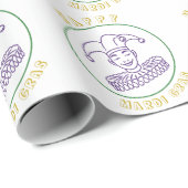 Festive Jester - Mardi Gras - Carnival Celebration ラッピングペーパー (ロールコーナー)