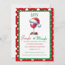 Festive Jingle and Mingle Holiday Cocktail Party 招待状