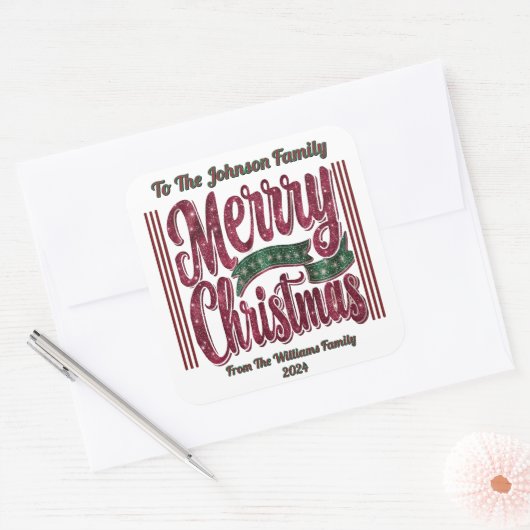 Festive Joy: Celebrate Christmas! スクエアシール (封筒)