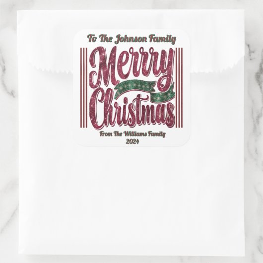 Festive Joy: Celebrate Christmas! スクエアシール (バッグ)