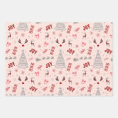 Festive Joy Christmas – Santa, Reindeer & Ho Ho Ho ラッピングペーパーシート (正面2)
