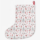 Festive Joy Christmas – Santa, Reindeer & Ho Ho Ho ラージクリスマスストッキング (裏面)