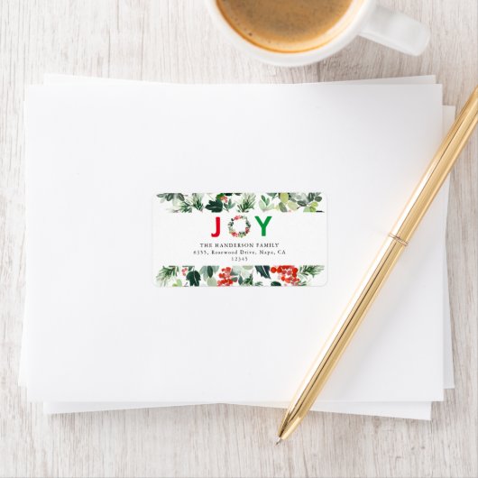 Festive Joy Elegant Return Address Label ラベル (インサイチュ)