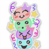 Festive Joy Stack - Hand-Drawn Vinyl Sticker for F シール (正面)