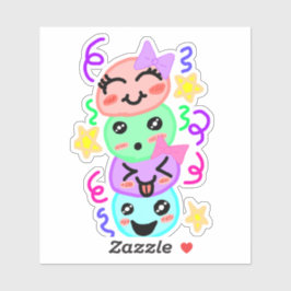 Festive Joy Stack - Hand-Drawn Vinyl Sticker for F シール