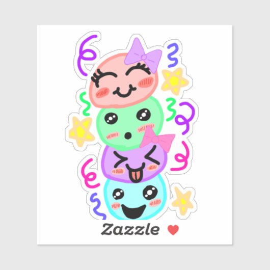 Festive Joy Stack - Hand-Drawn Vinyl Sticker for F シール (シート)