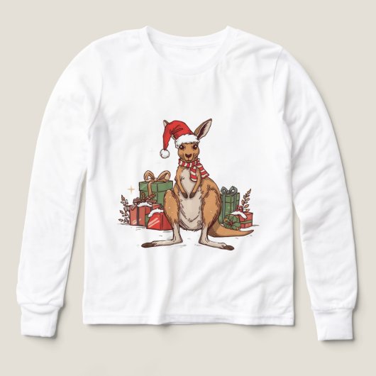 Festive Kangaroo Christmas - Cute Holiday Animal (デザイン正面)