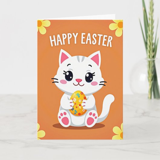 Festive Kitty Happy Egg Card カード (正面)