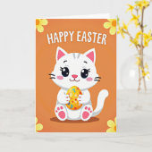 Festive Kitty Happy Egg Card カード (黄色い花)