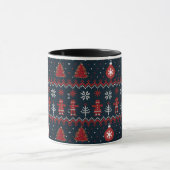 Festive knitted ginger bread snow flakes  mug マグカップ (中央)