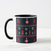 Festive knitted ginger bread snow flakes  mug マグカップ (左)