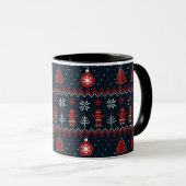Festive knitted ginger bread snow flakes  mug マグカップ (正面右)