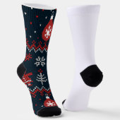 Festive Knitted Snowflakes gingerbread pattern  ソックス (傾斜あり)