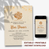 Festive Lantern Bunting Ramadan Iftar Invitation 招待状