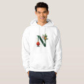 Festive Letter N Holiday  Adult Pullover Hoodie パーカ (正面フル)
