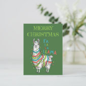 Festive Llama with Christmas Lights ポストカード (スタンド正面)