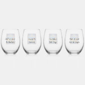 Festive LoCo Mah Jongg Wine Glasses ステムなしワイングラス (裏面)