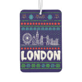 Festive London United Kingdom Ugly Christmas カーエアーフレッシュナー (裏面)