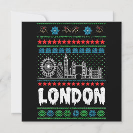 Festive London United Kingdom Ugly Christmas  サンキューカード