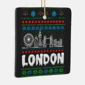 Festive London United Kingdom Ugly Christmas セラミックオーナメント (右)