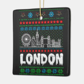 Festive London United Kingdom Ugly Christmas セラミックオーナメント (左)