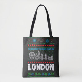 Festive London United Kingdom Ugly Christmas トートバッグ
