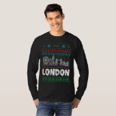 Festive London United Kingdom Ugly Christmas Tシャツ (正面フル)