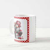 Festive Love Messenger Gnome "Heart and Presents"  コーヒーマグカップ (正面左)