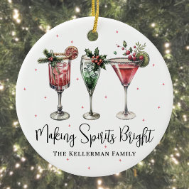 Festive Making Spirits Bright Christmas セラミックオーナメント
