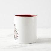 Festive Manatee Christmas Santa Ocean Lover Cozy ツートーンマグカップ (中央)