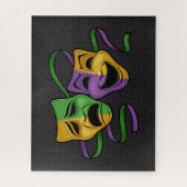 Festive Mardi Gras Happy And Sad Theater Masks ジグソーパズル (縦)