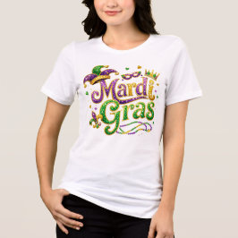 Festive Mardi Gras T-Shirt – Glitter Carnival Cele トライブレンドＴシャツ