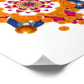 Festive Marigold & Diya Rangoli Wall Art ポスター (角)