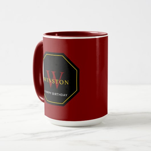 Festive Maroon Combo Mug for Birthday Celebrations マグカップ (正面左)