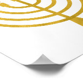 Festive Menorah Hanukkah Celestial Candles Drawing ポスター (角)