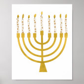 Festive Menorah Hanukkah Celestial Candles Drawing ポスター (正面)