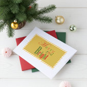 Festive Merry and Bright in Vintage Stripes 長方形シール