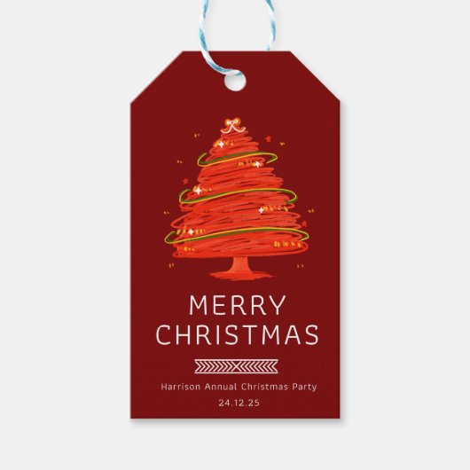 Festive Merry Christmas ギフトタグ (正面)