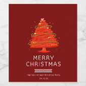 Festive Merry Christmas  ワインラベル (シングルラベル)