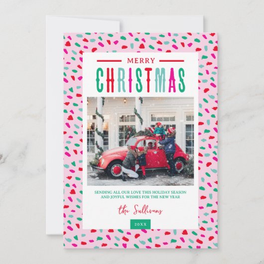 Festive Merry Christmas 4 Photo シーズンカード (正面)