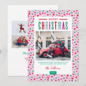 Festive Merry Christmas 4 Photo シーズンカード (正面/裏面)