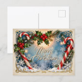 Festive Merry Christmas Card with Shine シーズンポストカード (正面/裏面)