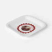 Festive Merry Christmas Custom Photo Text Square ペーパープレート (傾斜あり)