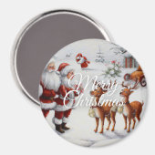 Festive "Merry Christmas" Holiday Cheer Magnet マグネット (正面/裏面)