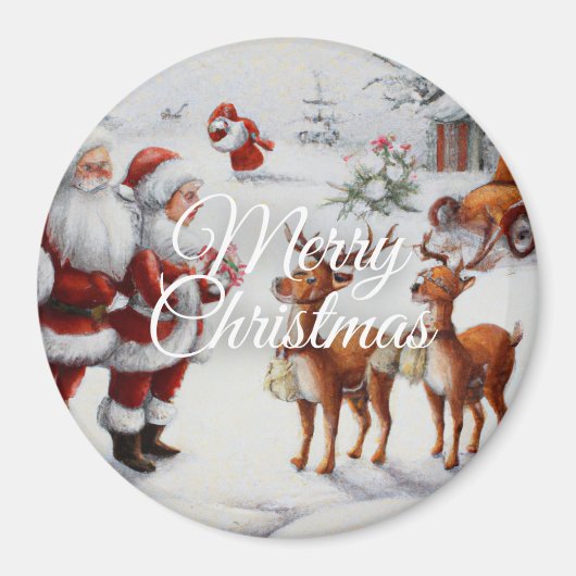 Festive "Merry Christmas" Holiday Cheer Magnet マグネット (正面)