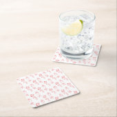 Festive Merry Christmas Napkin スクエアペーパーコースター (インサイチュ)