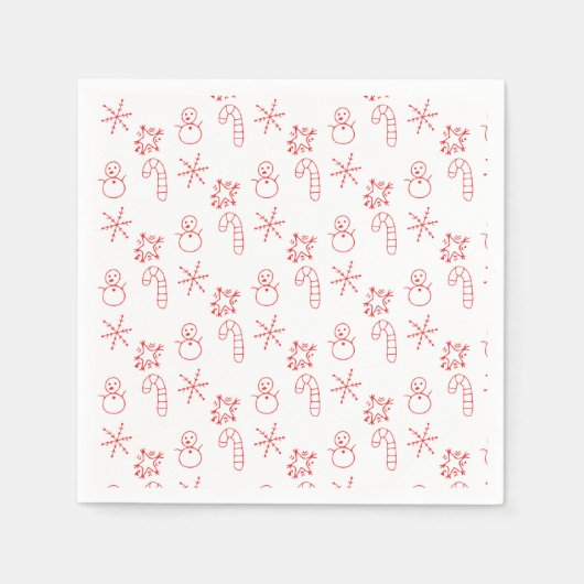 Festive Merry Christmas Napkin スタンダードカクテルナプキン (正面)